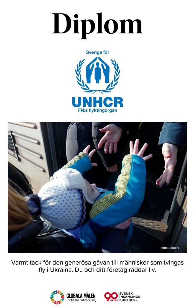 Vi stöttar UNHCR i Ukraina